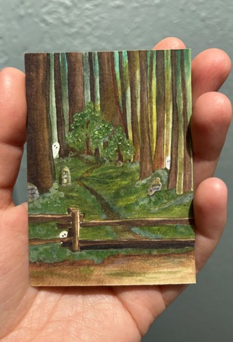 Aceo haunted woods - aceo,