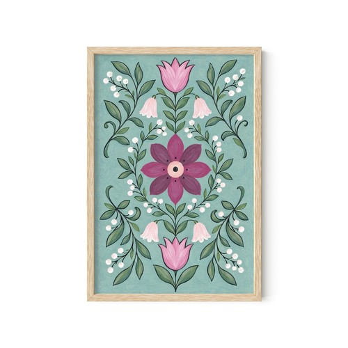 Original folk art - art, floral