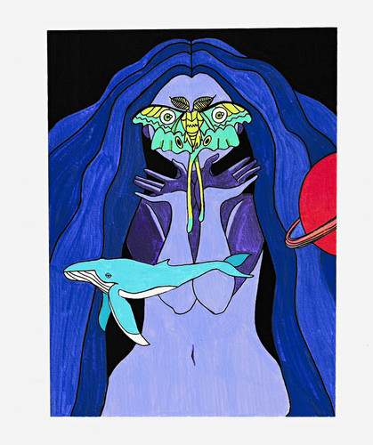 Original surreal portrait art - original,